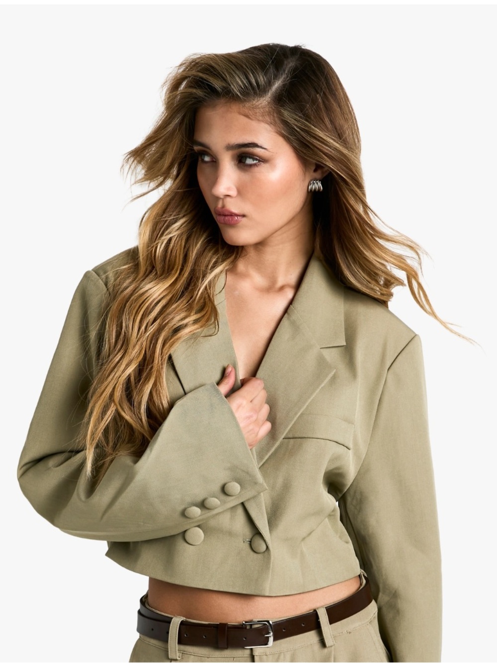 Nasty Gal Double Breasted Boxy Cropped Blazer